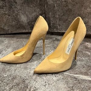 Jimmy Choo Tan Pointed Toe Heels